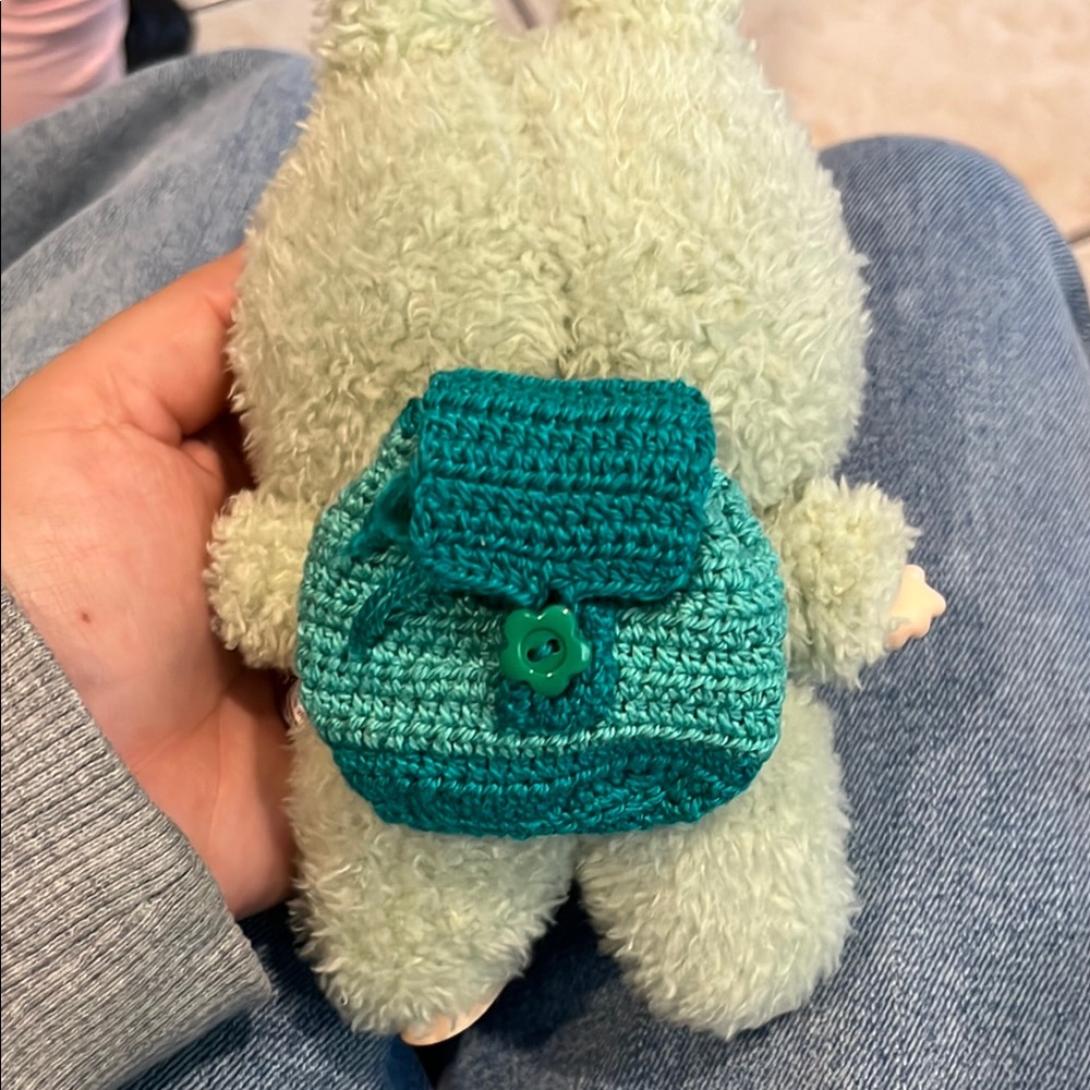 Crochet mini Teal Backpack